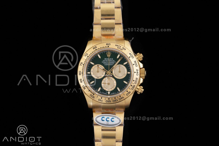 Daytona 126508 3CF 1:1 Best Edition Green/YG Dial on YG Bracelet DD4131 (Gain Weight)