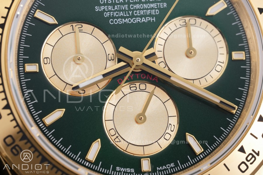 Daytona 126508 3CF 1:1 Best Edition Green/YG Dial on YG Bracelet DD4131 (Gain Weight)