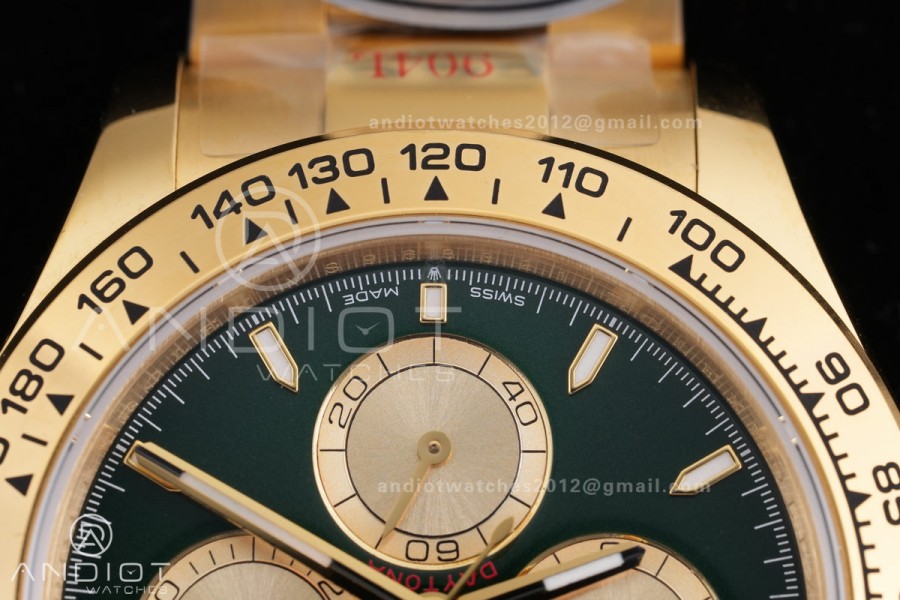 Daytona 126508 3CF 1:1 Best Edition Green/YG Dial on YG Bracelet DD4131 (Gain Weight)