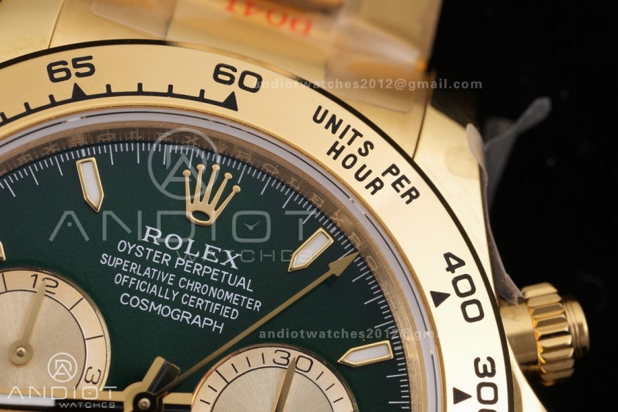 Daytona 126508 3CF 1:1 Best Edition Green/YG Dial on YG Bracelet DD4131 (Gain Weight)