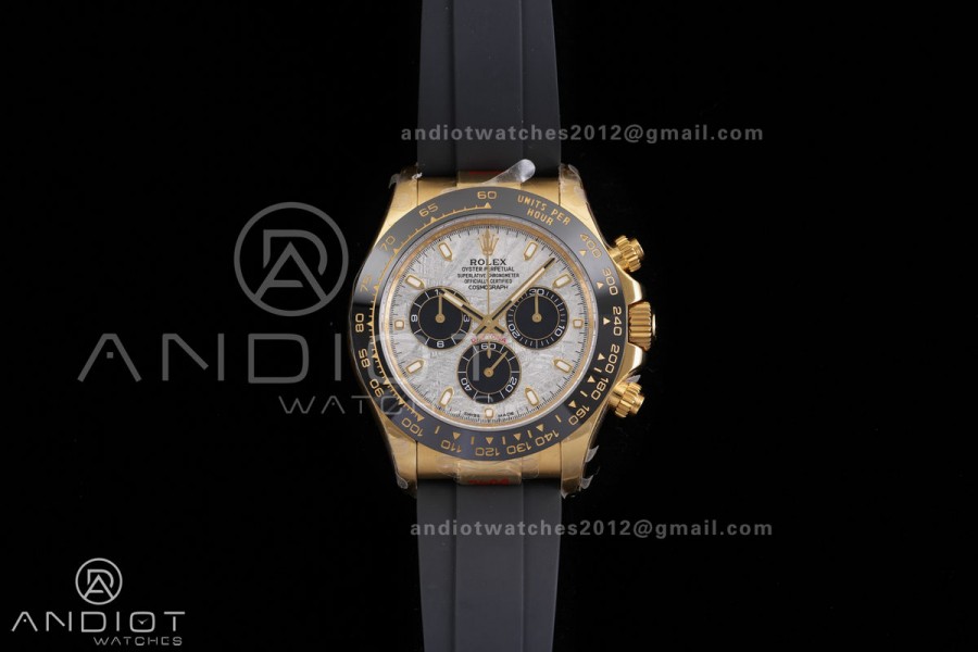 Daytona 116518 YG 3CF 1:1 Best Edition Meteorite Dial on Oysterflex Strap DD4130 V2 (Mod Version)