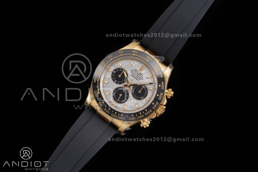 Daytona 116518 YG 3CF 1:1 Best Edition Meteorite Dial on Oysterflex Strap DD4130 V2 (Mod Version)