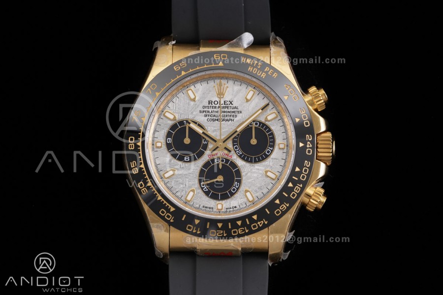 Daytona 116518 YG 3CF 1:1 Best Edition Meteorite Dial on Oysterflex Strap DD4130 V2 (Mod Version)
