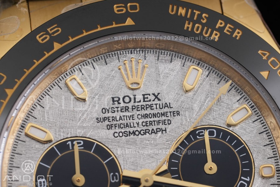 Daytona 116518 YG 3CF 1:1 Best Edition Meteorite Dial on Oysterflex Strap DD4130 V2 (Mod Version)