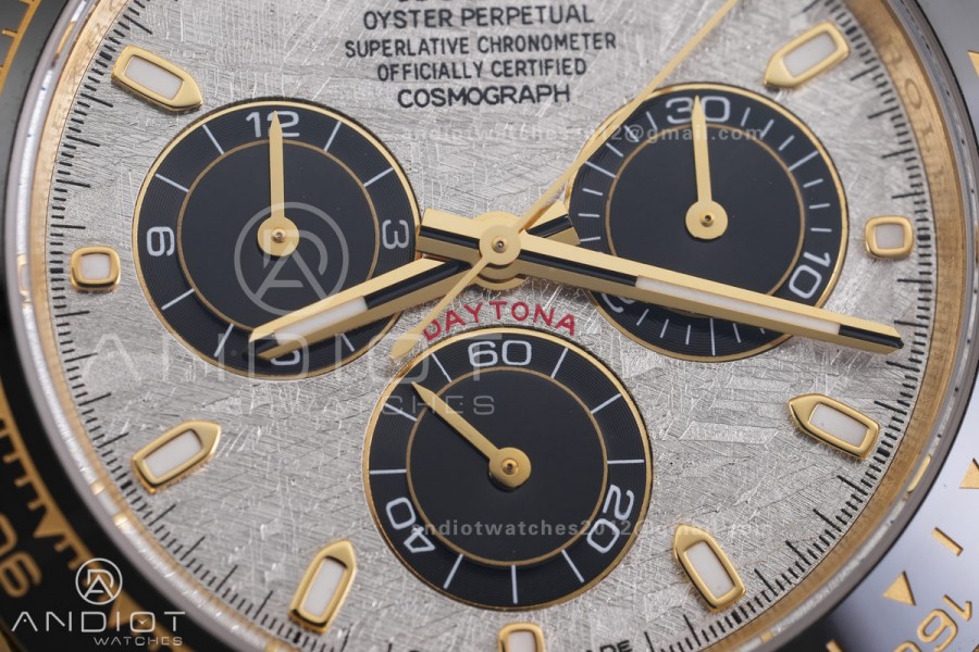 Daytona 116518 YG 3CF 1:1 Best Edition Meteorite Dial on Oysterflex Strap DD4130 V2 (Mod Version)