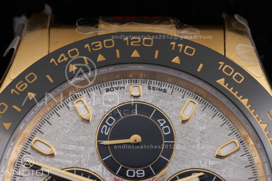 Daytona 116518 YG 3CF 1:1 Best Edition Meteorite Dial on Oysterflex Strap DD4130 V2 (Mod Version)