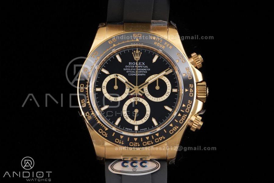 Daytona 126518 3CF 1:1 Best Edition Black Dial on Oysterflex Strap DD4131 (Gain Weight)