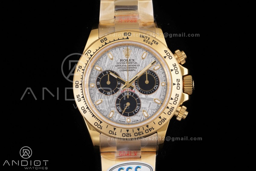 Daytona 116508 3CF 1:1 Best Edition Meteorite Dial on YG Bracelet DD4130 V2 (Mod Version)