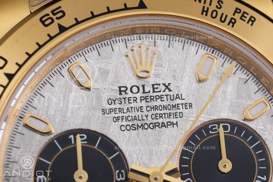 Daytona 116508 3CF 1:1 Best Edition Meteorite Dial on YG Bracelet DD4130 V2 (Mod Version)
