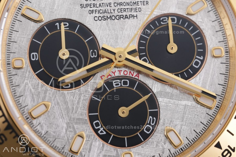 Daytona 116508 3CF 1:1 Best Edition Meteorite Dial on YG Bracelet DD4130 V2 (Mod Version)