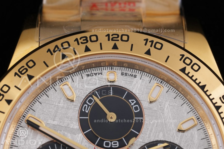 Daytona 116508 3CF 1:1 Best Edition Meteorite Dial on YG Bracelet DD4130 V2 (Mod Version)