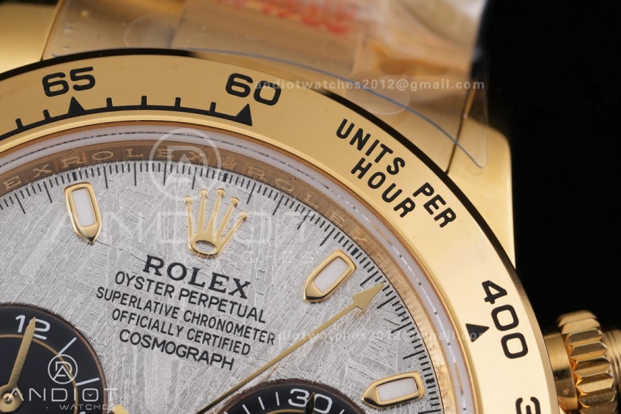 Daytona 116508 3CF 1:1 Best Edition Meteorite Dial on YG Bracelet DD4130 V2 (Mod Version)
