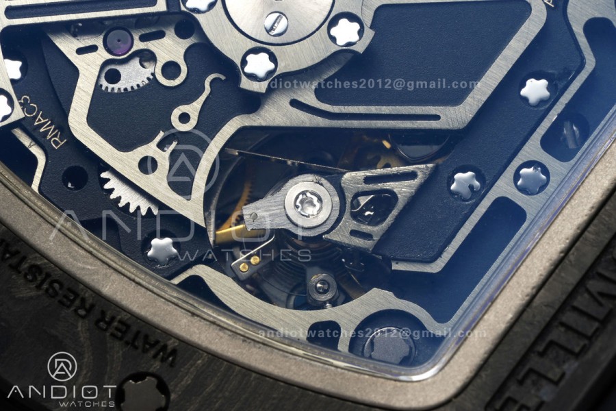 RM011 Black Carbon ABMF Best Edition Skeleton Dial on Black Rubber Strap A7750