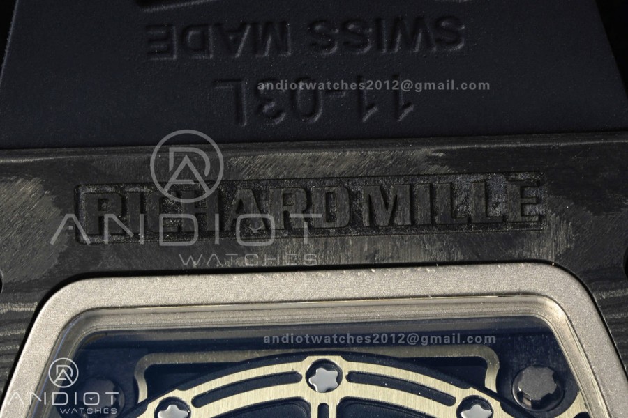 RM011 Black Carbon ABMF Best Edition Skeleton Dial on Black Rubber Strap A7750