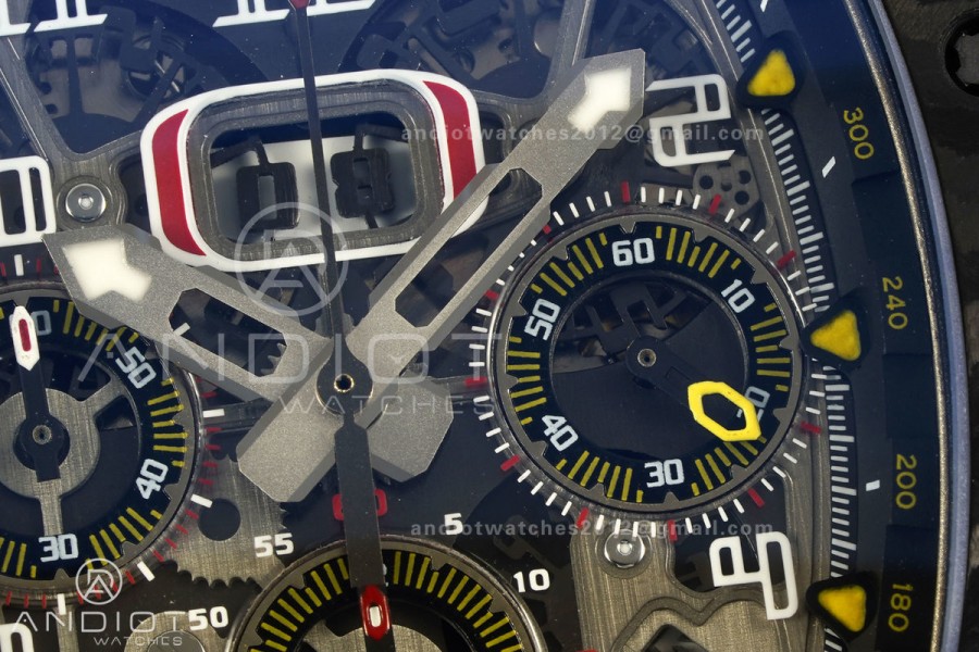 RM011 Black Carbon ABMF Best Edition Skeleton Dial on Black Rubber Strap A7750