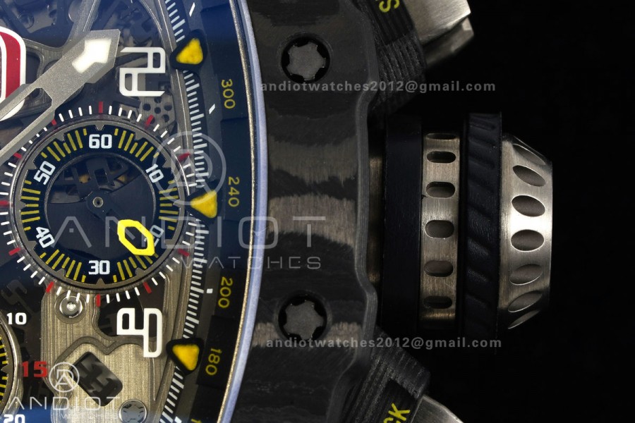 RM011 Black Carbon ABMF Best Edition Skeleton Dial on Black Rubber Strap A7750