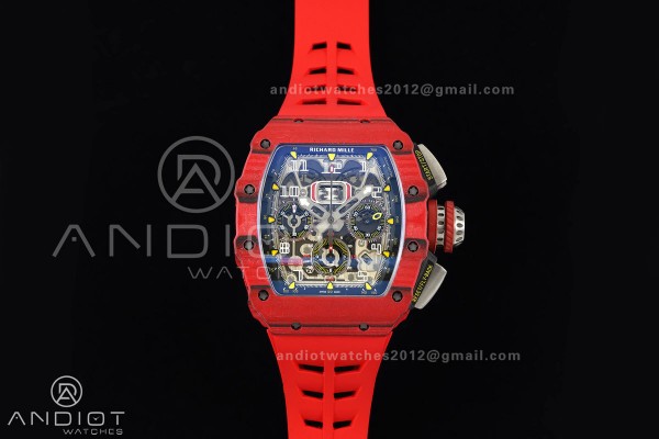 RM011 Red Carbon ABMF Best Edition Skeleton Dial o...