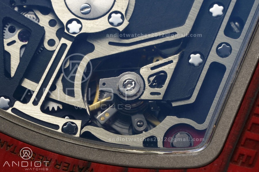 RM011 Red Carbon ABMF Best Edition Skeleton Dial on Red Rubber Strap A7750