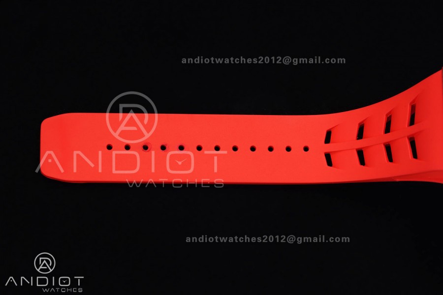 RM011 Red Carbon ABMF Best Edition Skeleton Dial on Red Rubber Strap A7750
