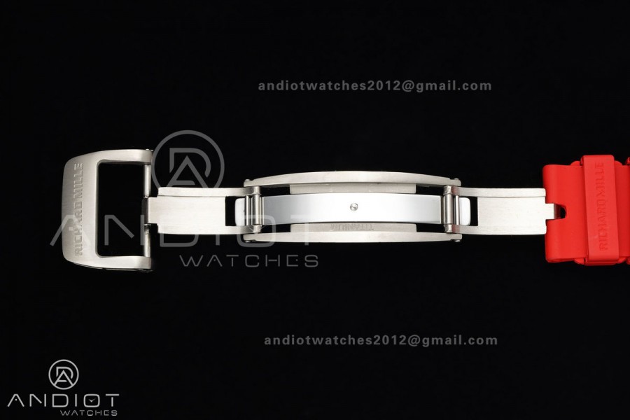 RM011 Red Carbon ABMF Best Edition Skeleton Dial on Red Rubber Strap A7750