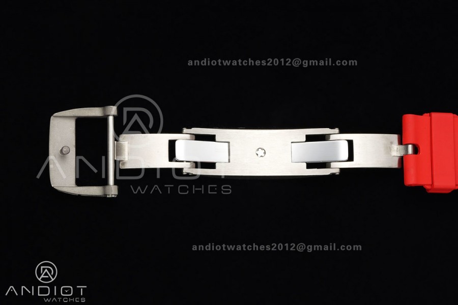 RM011 Red Carbon ABMF Best Edition Skeleton Dial on Red Rubber Strap A7750