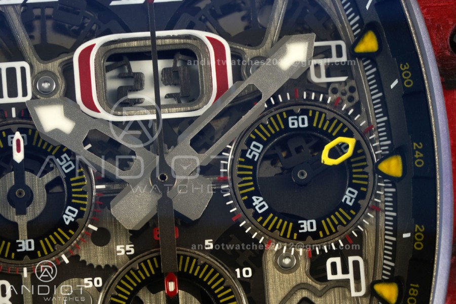 RM011 Red Carbon ABMF Best Edition Skeleton Dial on Red Rubber Strap A7750