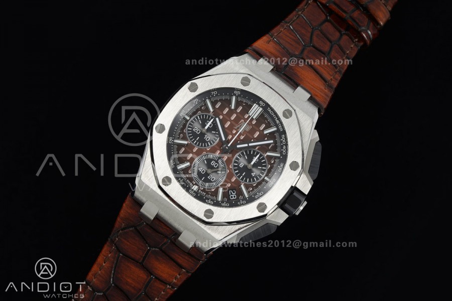 Royal Oak Offshore 43mm SS APPF Best Edition Brown Dial on Brown Leather Strap AA4401