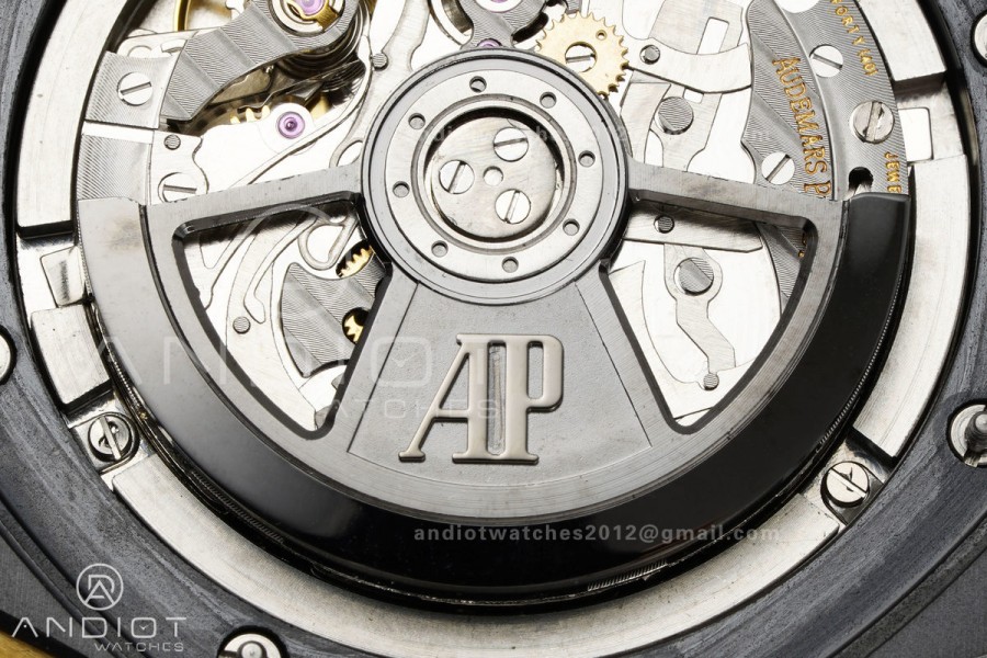 Royal Oak Offshore 43mm Ceramic/YG APPF Best Edition Black Dial on Black Leather Strap AA4401