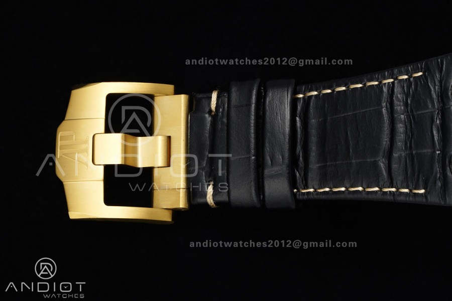 Royal Oak Offshore 43mm Ceramic/YG APPF Best Edition Black Dial on Black Leather Strap AA4401