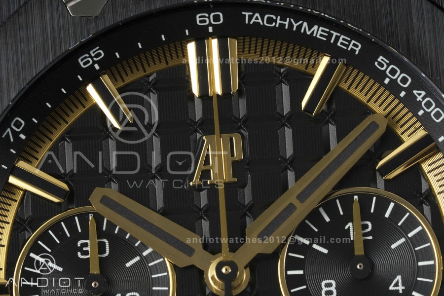 Royal Oak Offshore 43mm Ceramic/YG APPF Best Edition Black Dial on Black Leather Strap AA4401