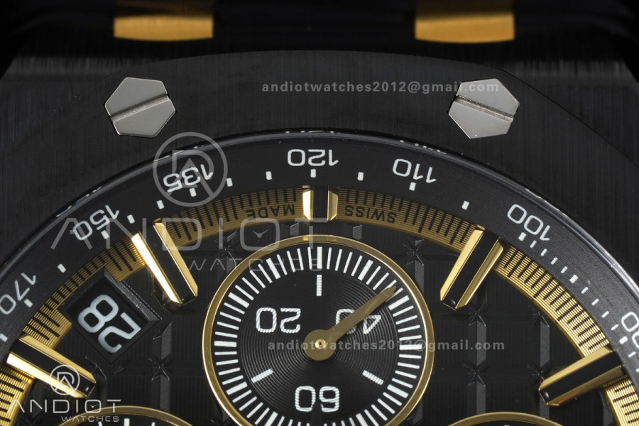 Royal Oak Offshore 43mm Ceramic/YG APPF Best Edition Black Dial on Black Leather Strap AA4401