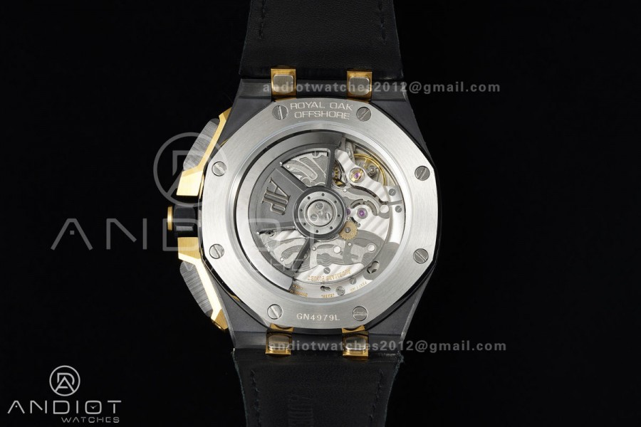 Royal Oak Offshore 43mm Ceramic/YG APPF Best Edition Black Dial on Black Leather Strap AA4401
