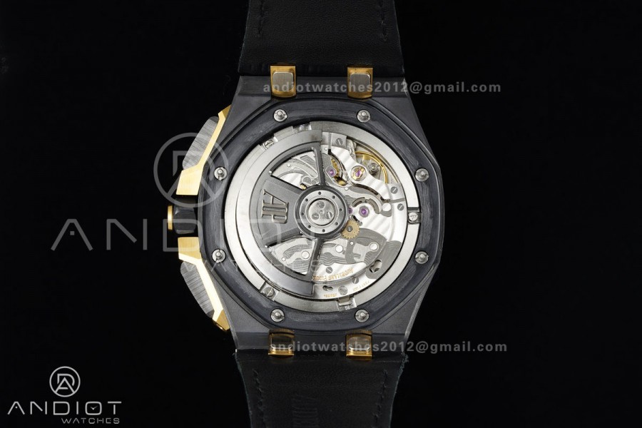 Royal Oak Offshore 43mm Ceramic/YG APPF Best Edition Black Dial on Black Leather Strap AA4401