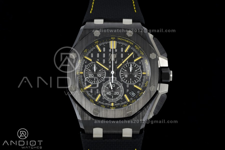 Royal Oak Offshore 43mm Ceramic/SS APPF Best Edition Black/Yellow Dial on Black Leather Strap AA4401