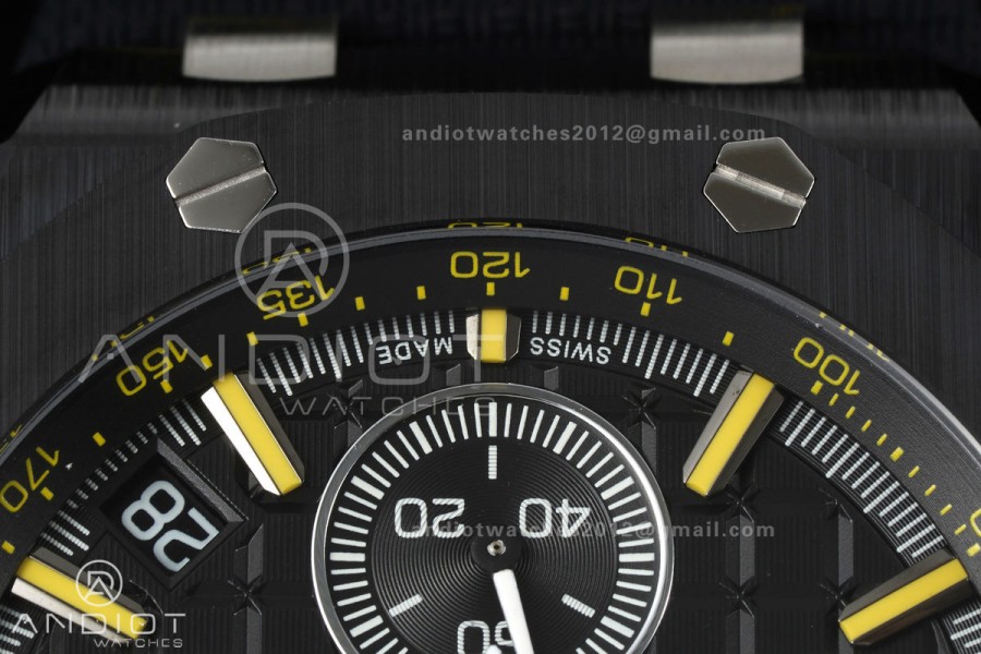 Royal Oak Offshore 43mm Ceramic/SS APPF Best Edition Black/Yellow Dial on Black Leather Strap AA4401