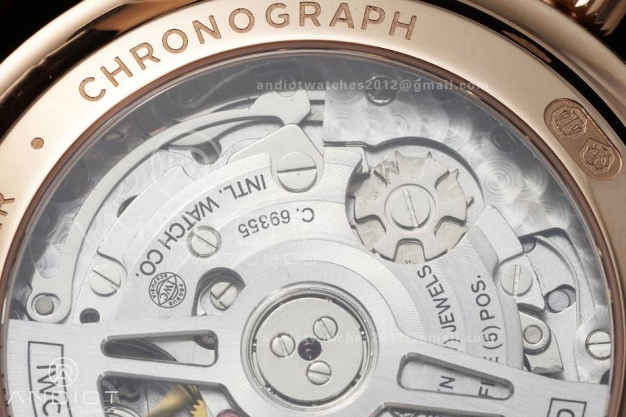 Portugieser Chrono IW371611 RG APSF 1:1 Best Edition White Dial on Brown Leather Strap DD69355 Super Clone