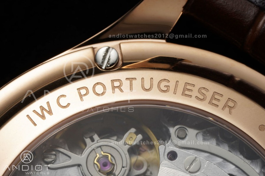 Portugieser Chrono IW371611 RG APSF 1:1 Best Edition White Dial on Brown Leather Strap DD69355 Super Clone