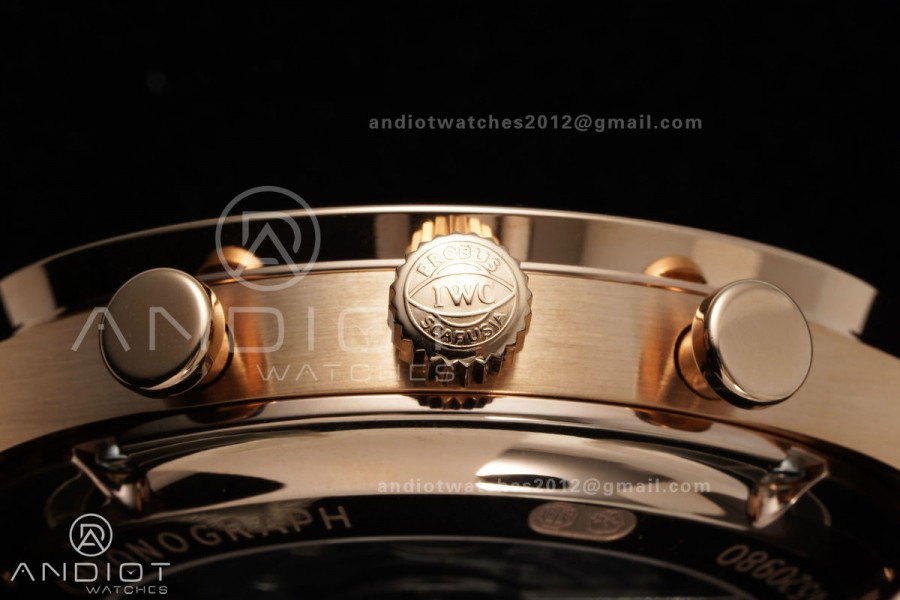 Portugieser Chrono IW371611 RG APSF 1:1 Best Edition White Dial on Brown Leather Strap DD69355 Super Clone