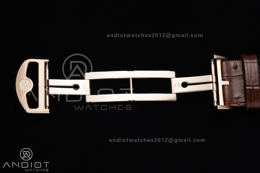 Portugieser Chrono IW371611 RG APSF 1:1 Best Edition White Dial on Brown Leather Strap DD69355 Super Clone