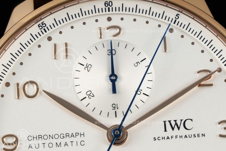 Portugieser Chrono IW371611 RG APSF 1:1 Best Edition White Dial on Brown Leather Strap DD69355 Super Clone