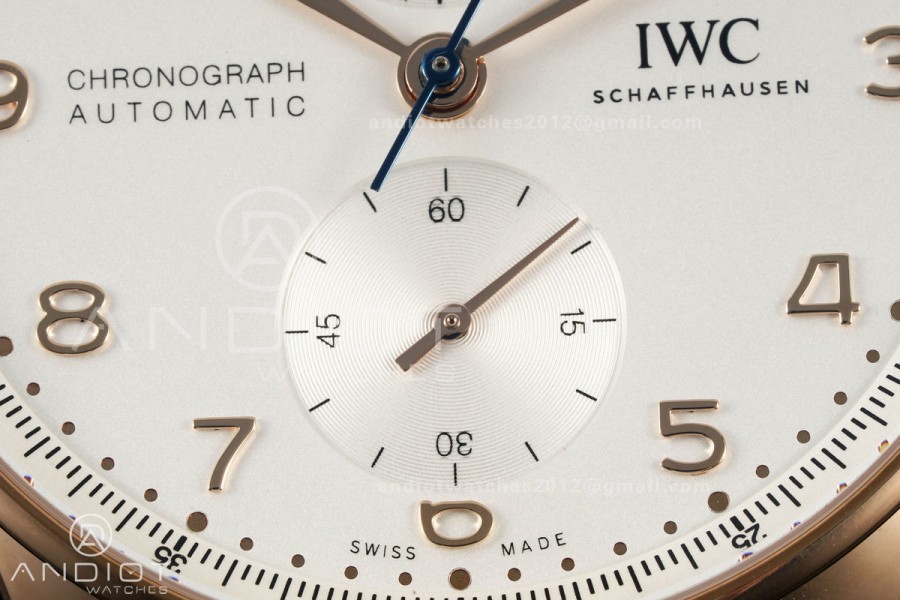 Portugieser Chrono IW371611 RG APSF 1:1 Best Edition White Dial on Brown Leather Strap DD69355 Super Clone