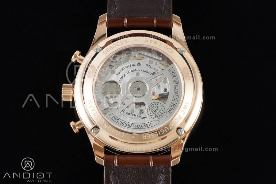 Portugieser Chrono IW371611 RG APSF 1:1 Best Edition White Dial on Brown Leather Strap DD69355 Super Clone