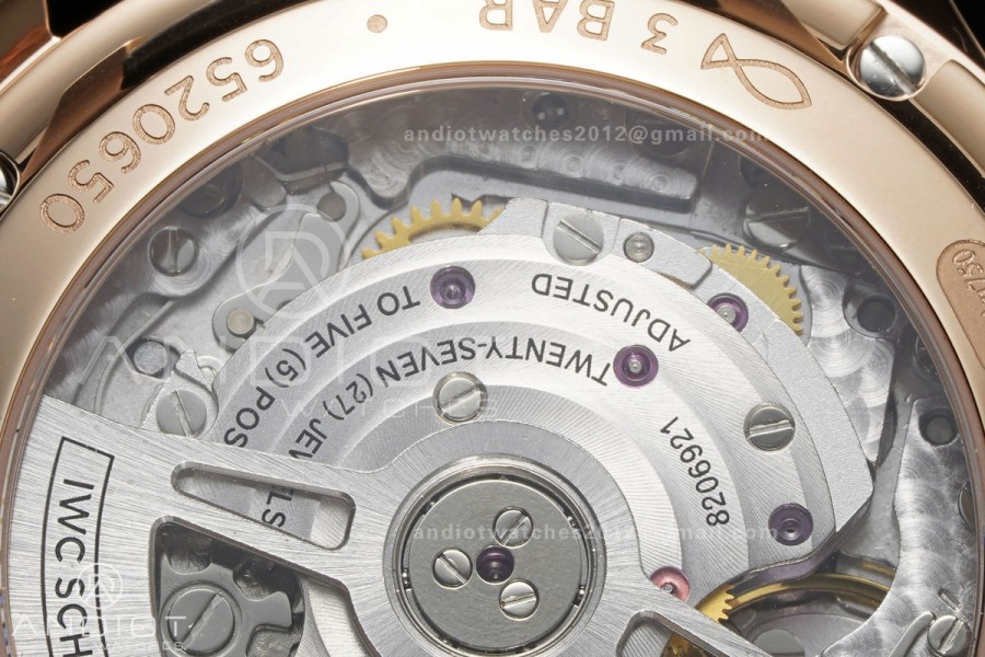 Portugieser Chrono iw371625 RG APSF 1:1 Best Edition Black Dial on Black Leather Strap DD69355 Super Clone