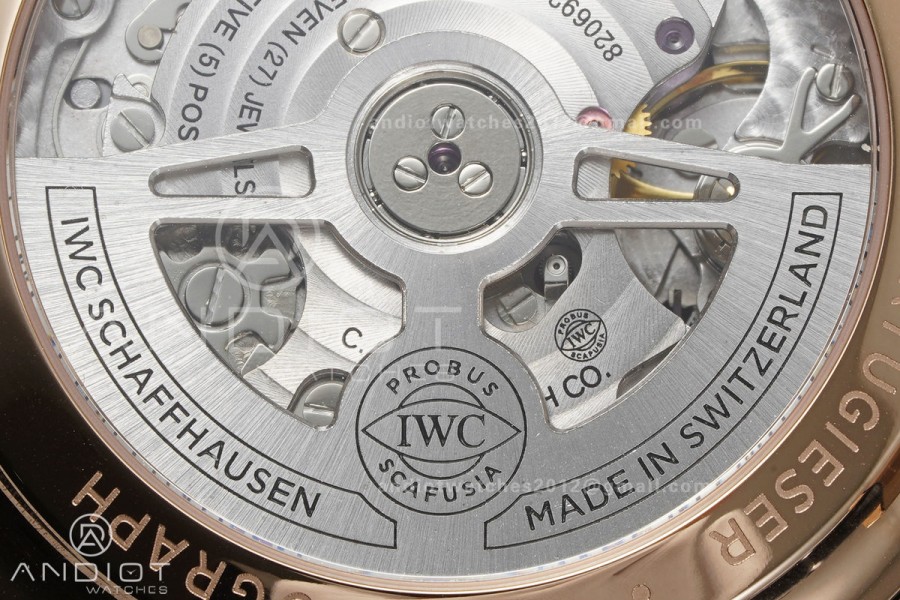 Portugieser Chrono iw371625 RG APSF 1:1 Best Edition Black Dial on Black Leather Strap DD69355 Super Clone