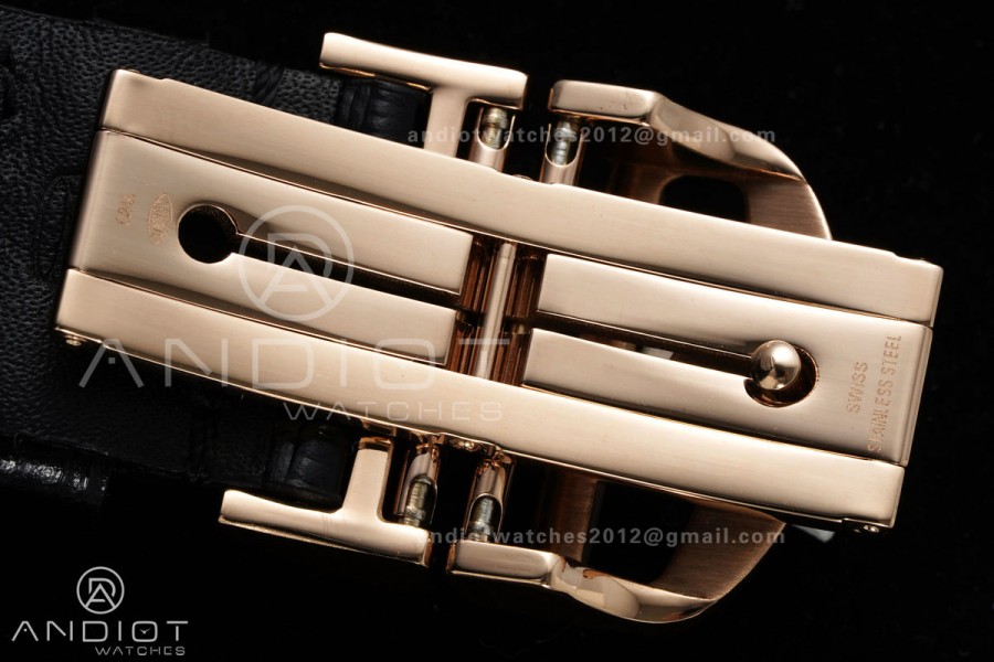 Portugieser Chrono iw371625 RG APSF 1:1 Best Edition Black Dial on Black Leather Strap DD69355 Super Clone