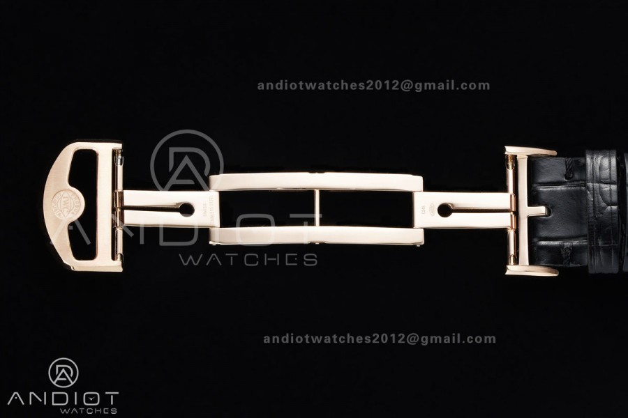 Portugieser Chrono iw371625 RG APSF 1:1 Best Edition Black Dial on Black Leather Strap DD69355 Super Clone