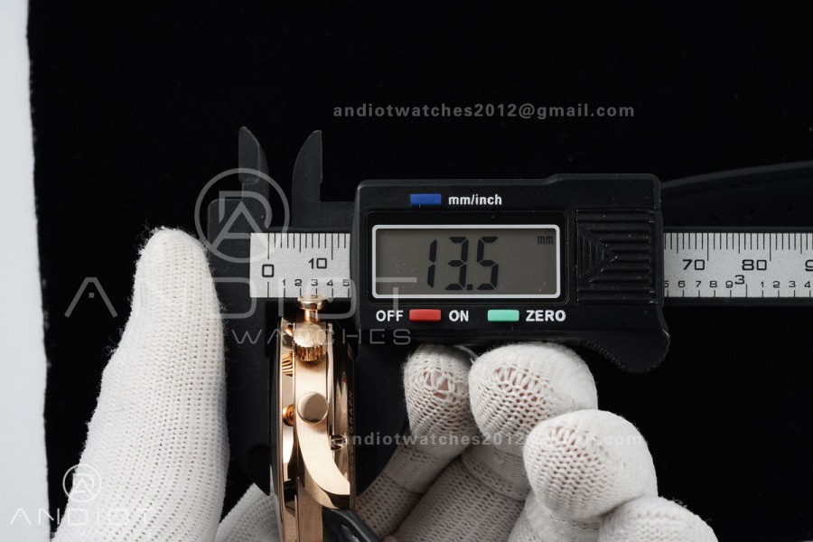 Portugieser Chrono iw371625 RG APSF 1:1 Best Edition Black Dial on Black Leather Strap DD69355 Super Clone