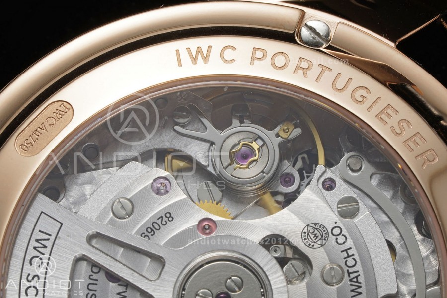 Portugieser Chrono iw371625 RG APSF 1:1 Best Edition Black Dial on Black Leather Strap DD69355 Super Clone
