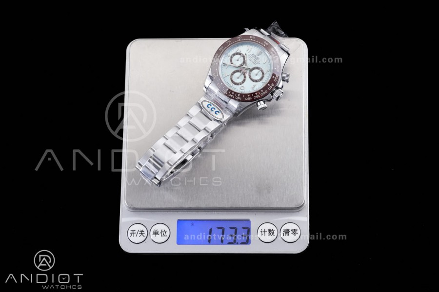 Daytona 116506 3CF 1:1 Best Edition Ice Blue Arabic Dial on SS Bracelet DD4130 V2 (Mod Version)