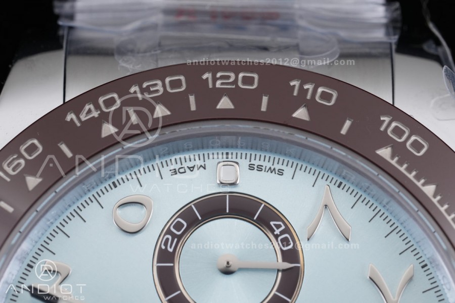 Daytona 116506 3CF 1:1 Best Edition Ice Blue Arabic Dial on SS Bracelet DD4130 V2 (Mod Version)